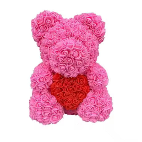 Rosen-Teddy Rosa mit rotem Herz